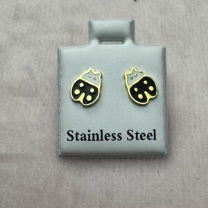 Black&White Stainless Steel Earrings